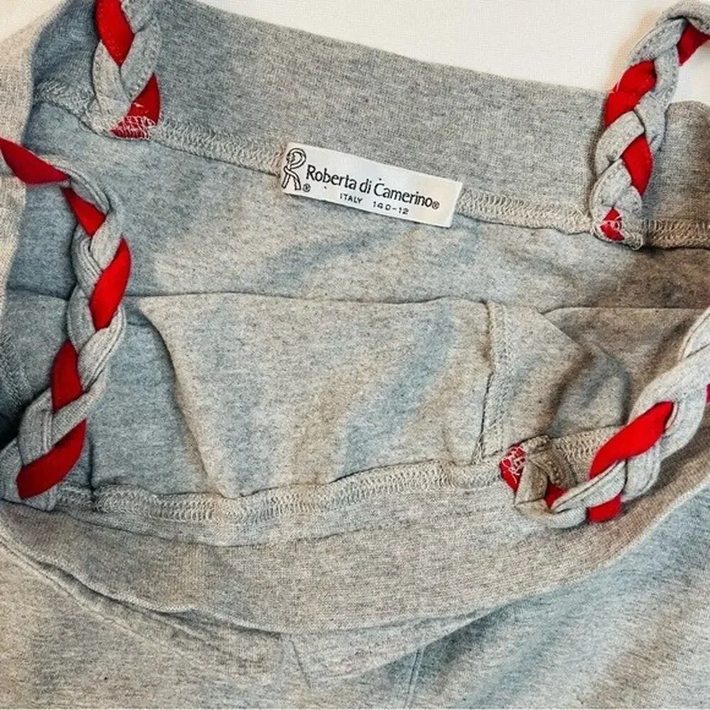 Roberta di Camerino Girls Grey Anchor‎ Logo Bag Rope Straps Made in Italy 10-12
